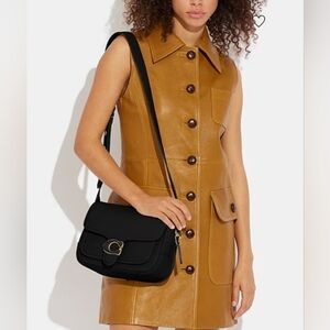 Coach Tabby Messenger 19 Collection, Black Glovetanned Leather Gold Hardware